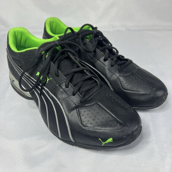Mens Puma~Black/Green Sneakers~Size 11~Pre-owned - Picture 4 of 10